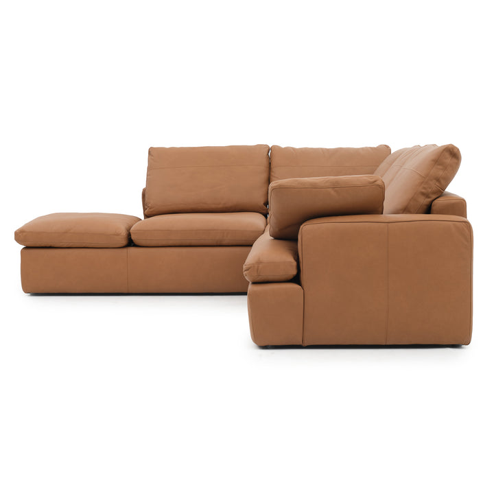 Nigella Leather Sectional Sofa Cognac