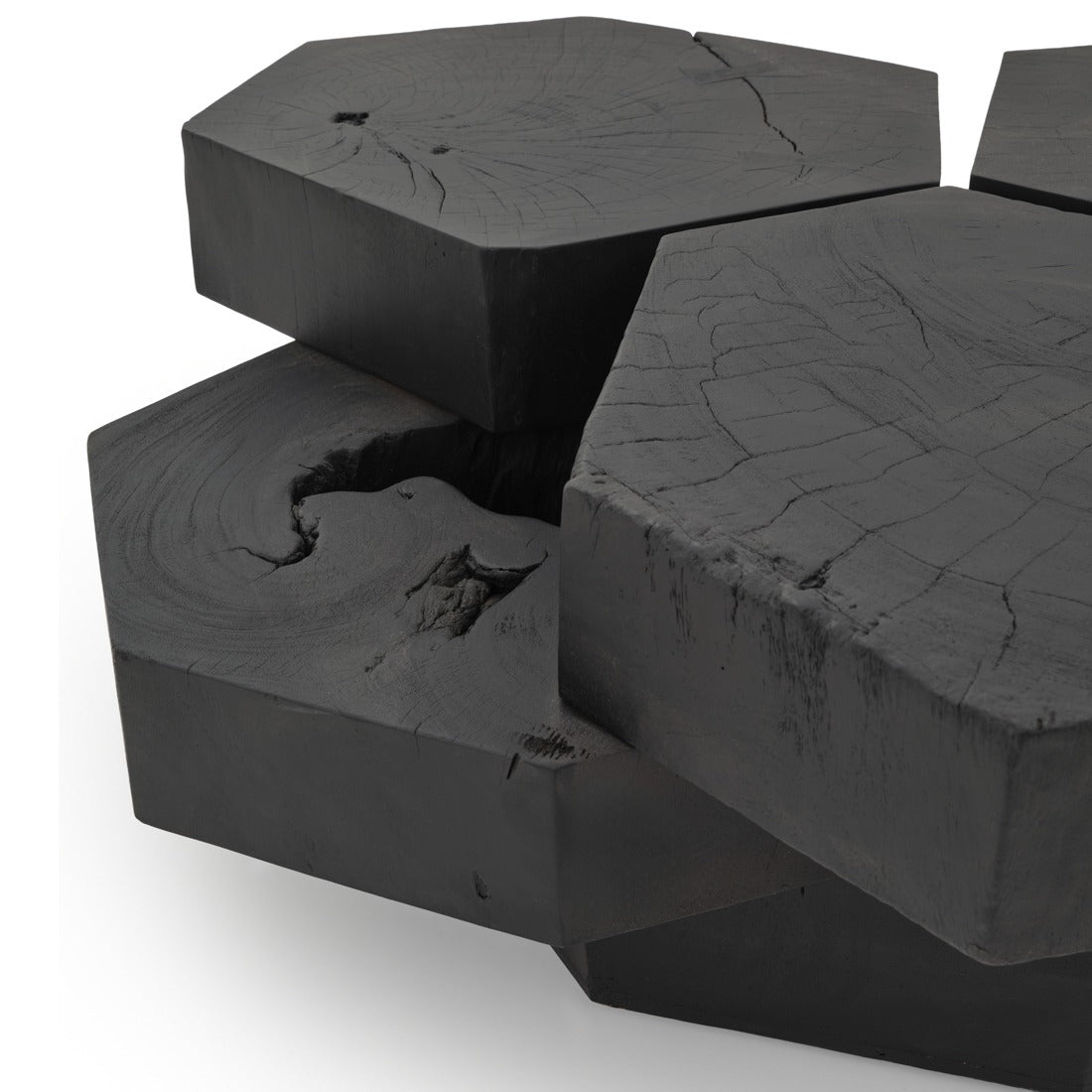 Waver Wood Coffee Table Black