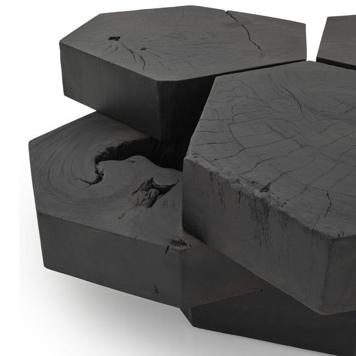 Waver Wood Coffee Table Black
