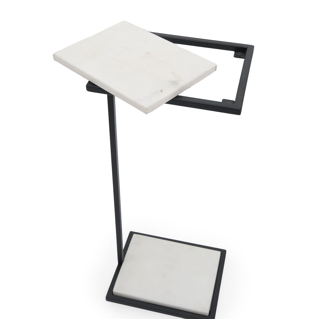 Warla Marble Accent Table Black & White