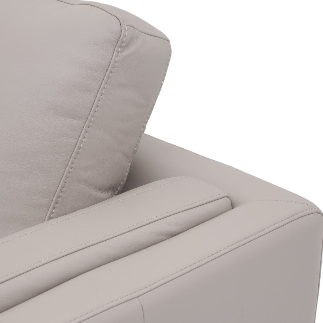 Everly Leather Loveseat Light Grey