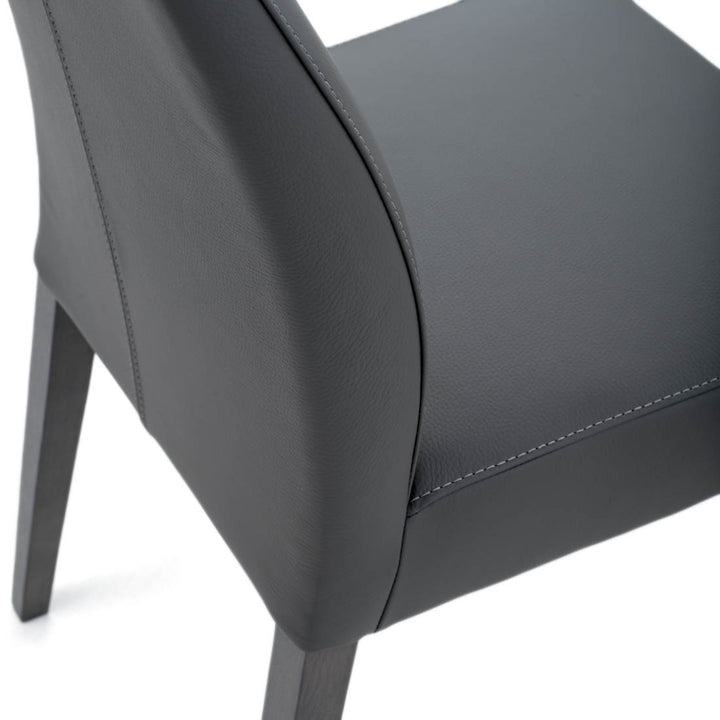 Jennifer Leather Chair Dark Grey