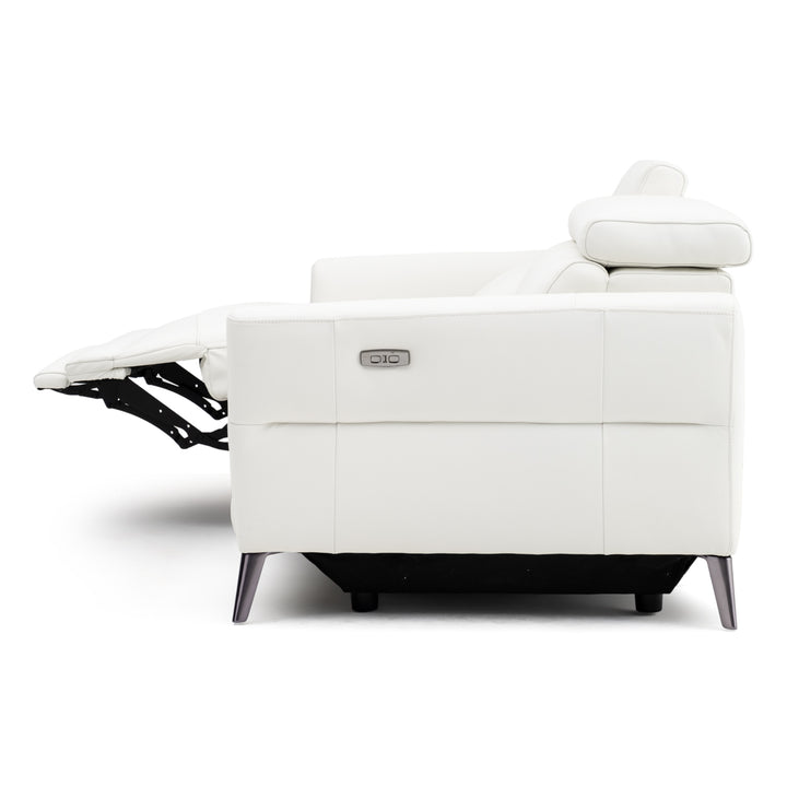 Westlyn Leather Reclining Sofa White