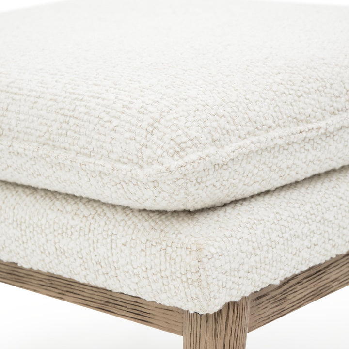 Nolra Fabric Ottoman Off White