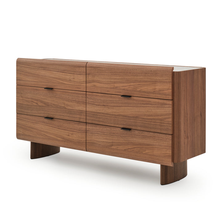 Evana 6-Drawer Dresser Dark Brown