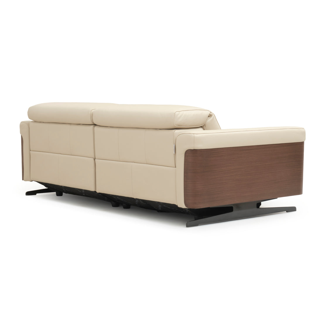Walida Leather Reclining Sofa Beige