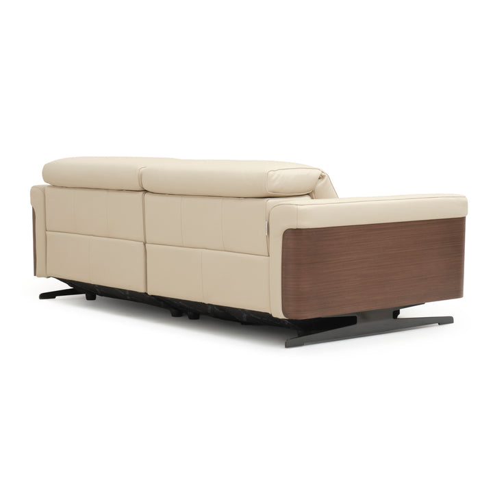 Walida Leather Reclining Sofa Beige