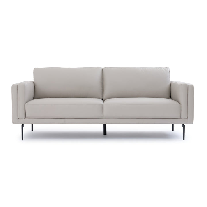 Everly Leather Sofa Light Grey
