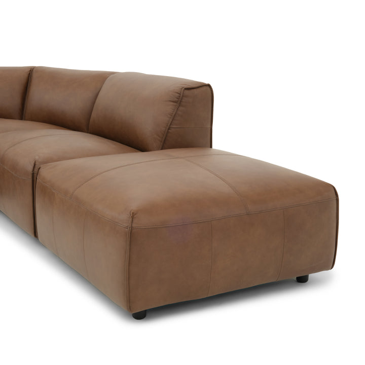 Nessa Leather Modular Set Dark Brown