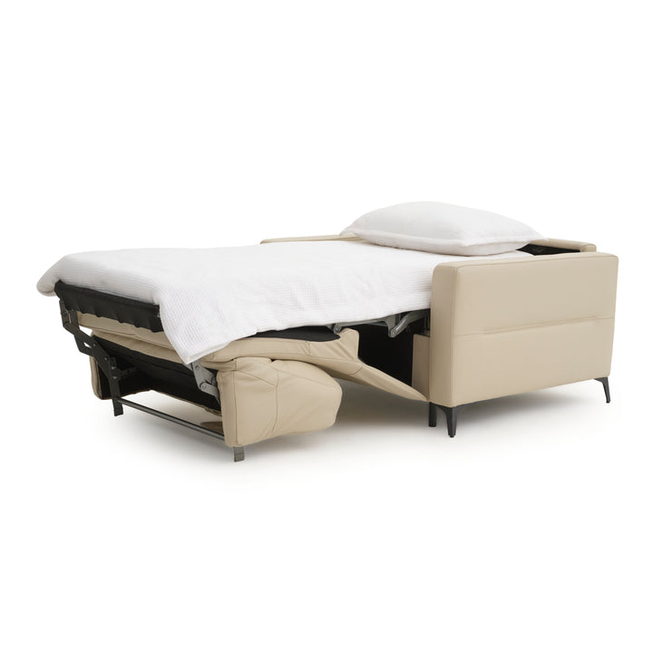 Elati Leather Single Sofa-Bed Beige