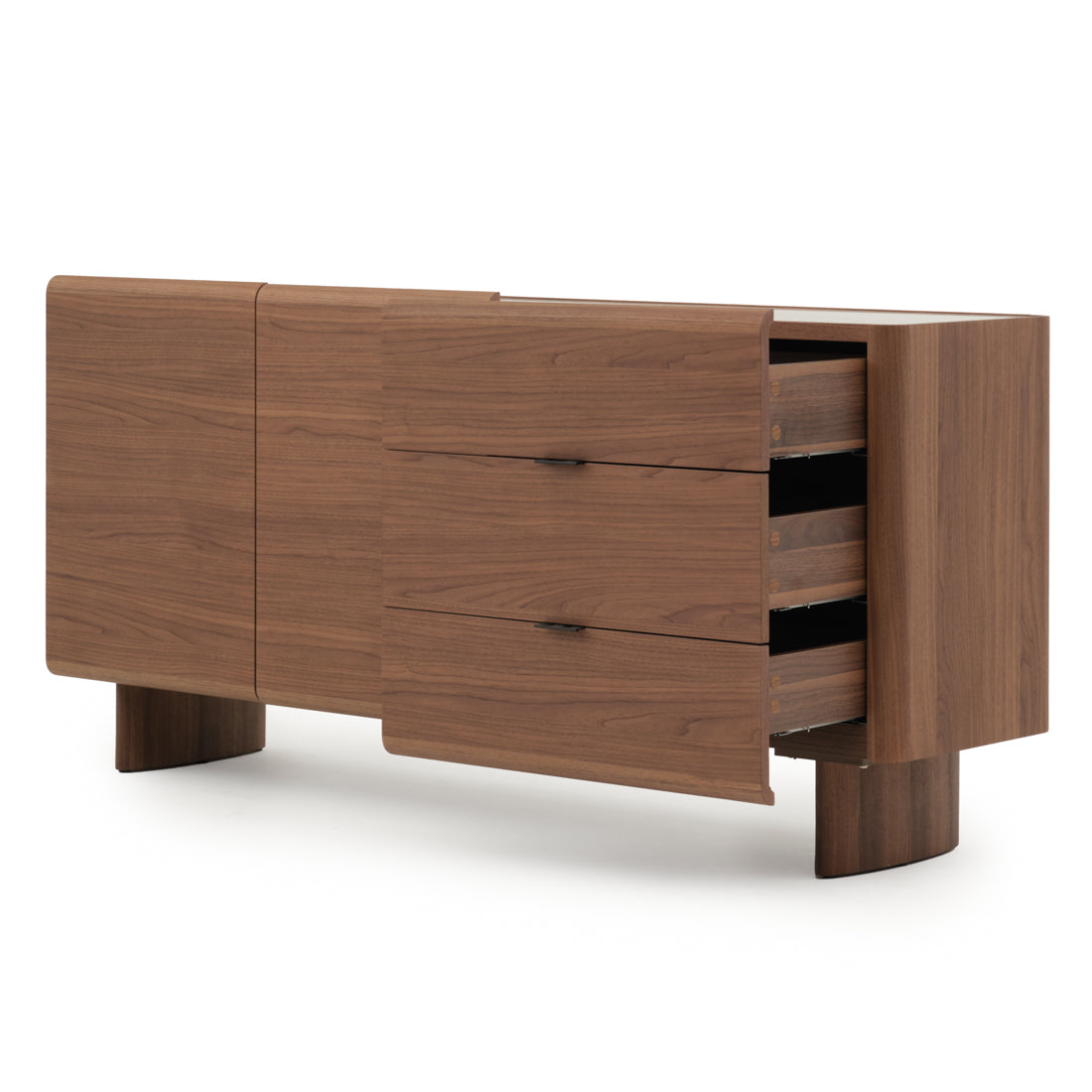 Evana Wood Sideboard Dark Brown