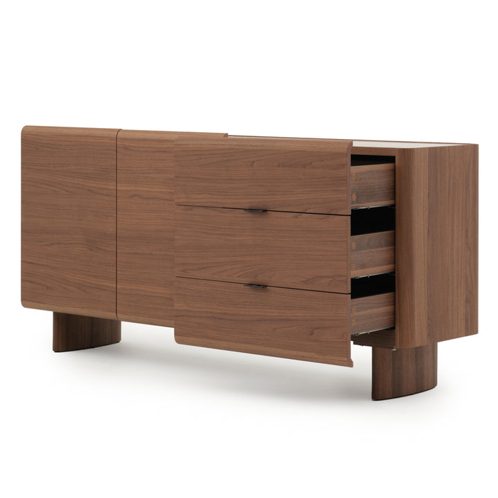 Evana Wood Sideboard Dark Brown