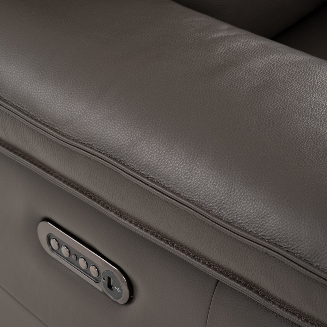Nova Leather Reclining Loveseat Dark Grey