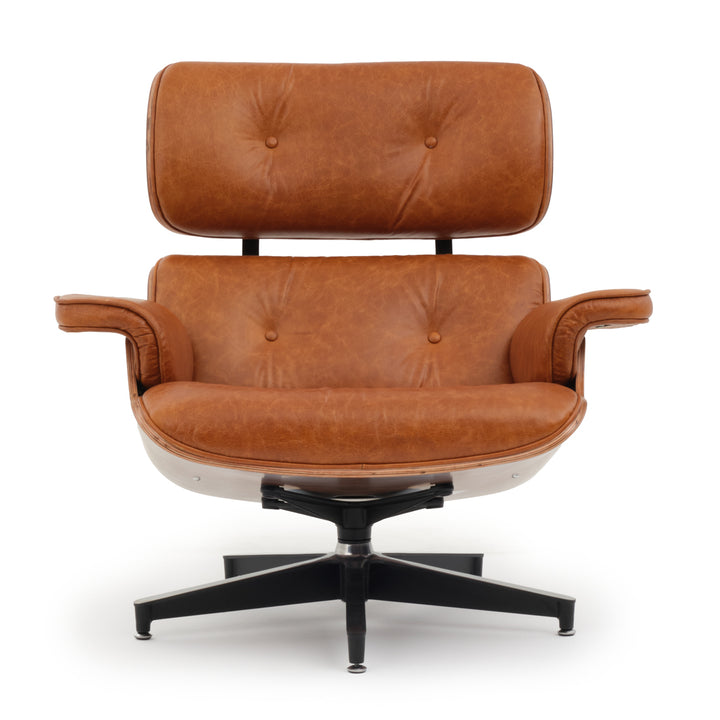 Norena Accent Chair with Ottoman Cognac