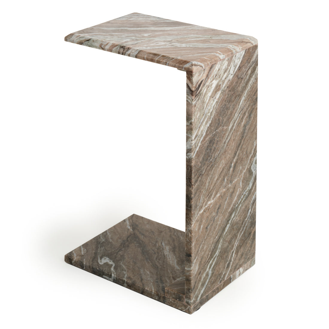 Neville Marble Accent Table Light Brown