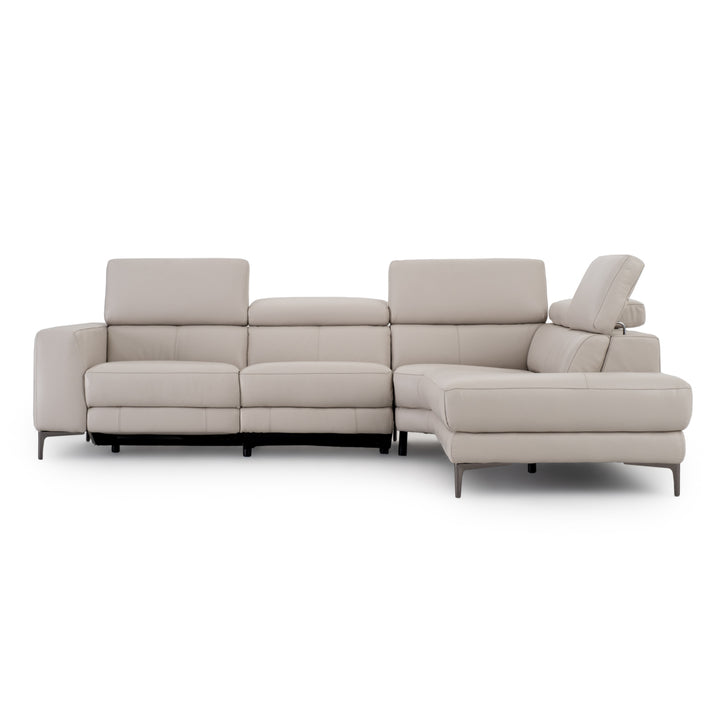 Emilia Reclining Sectional Sofa Light Grey