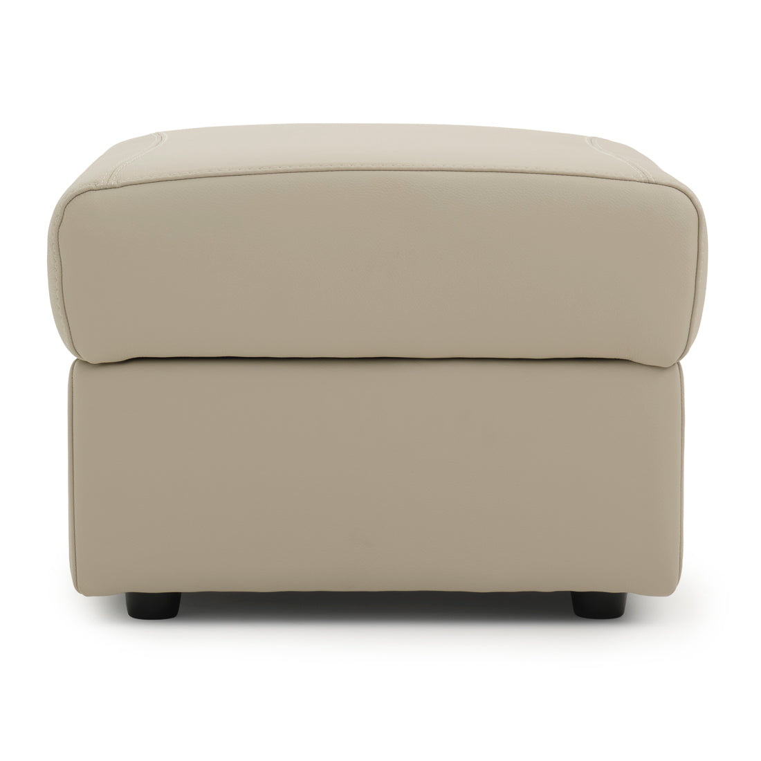 Wessa Leather Ottoman with Storage Beige