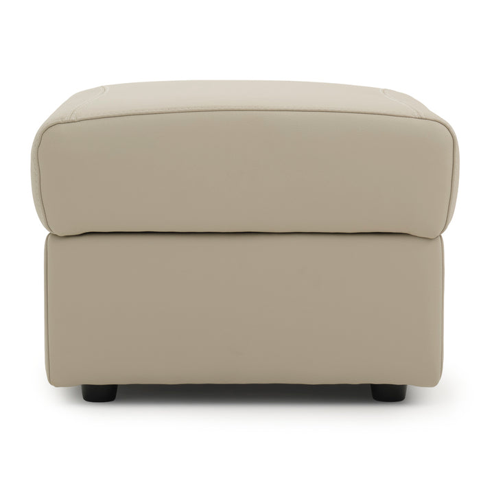Wessa Leather Ottoman with Storage Beige