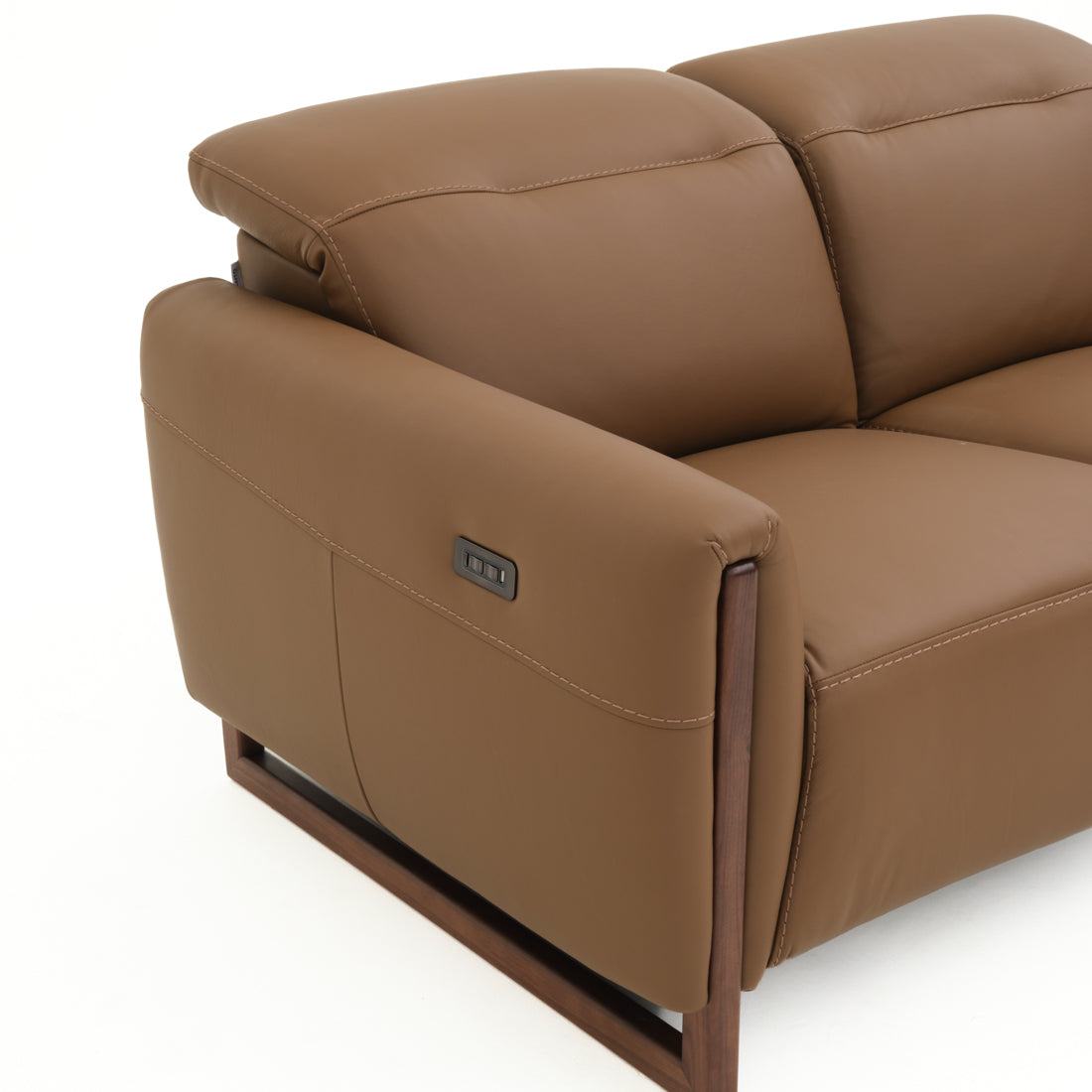 Embra Leather Reclining Loveseat Dark Brown