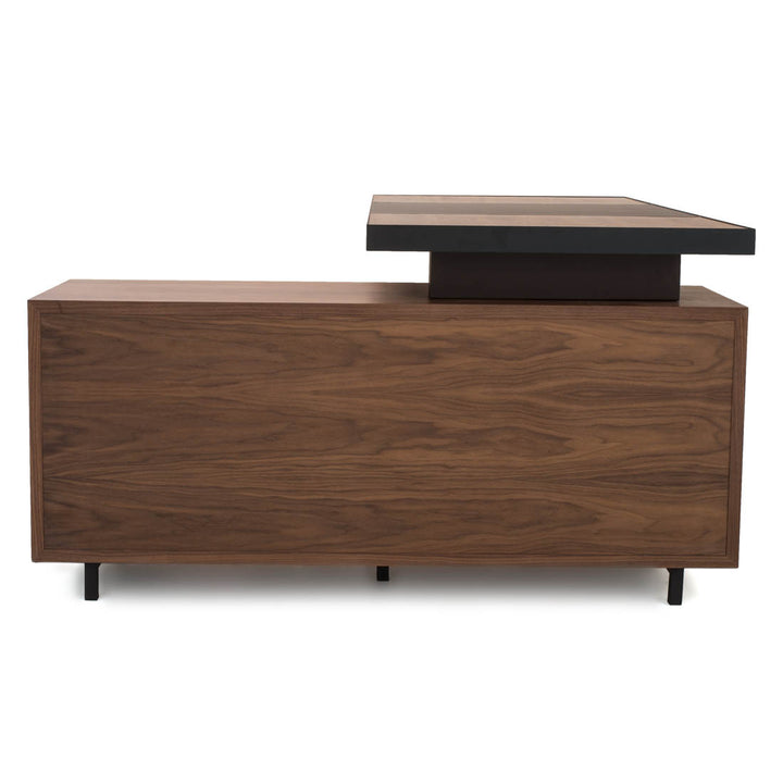 Neghan L-Shaped Desk Dark Brown
