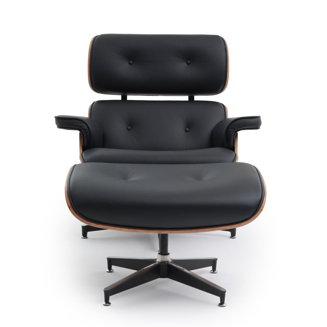 Norena Accent Chair with Ottoman Black