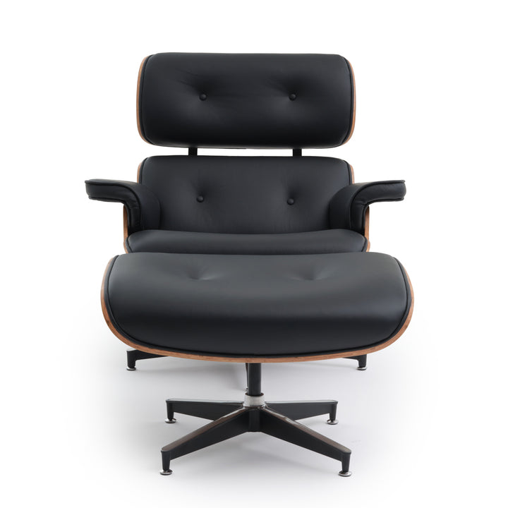 Norena Accent Chair with Ottoman Black