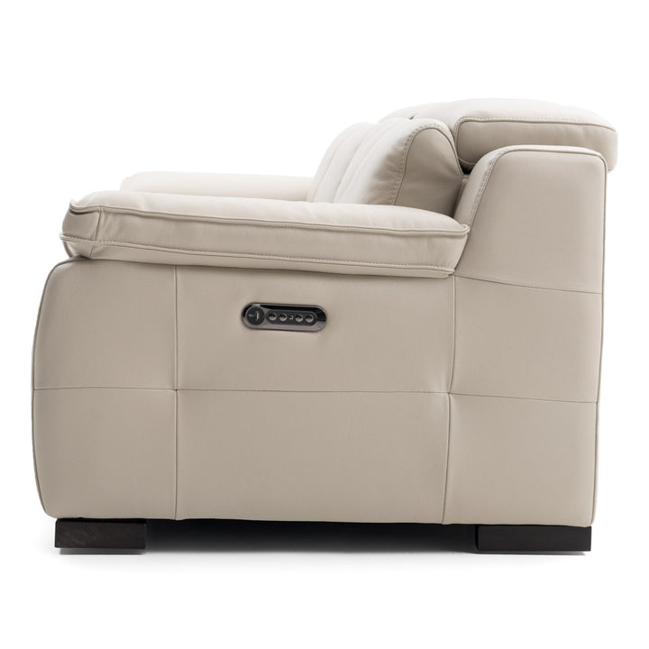 Nova Leather Reclining Sofa Beige