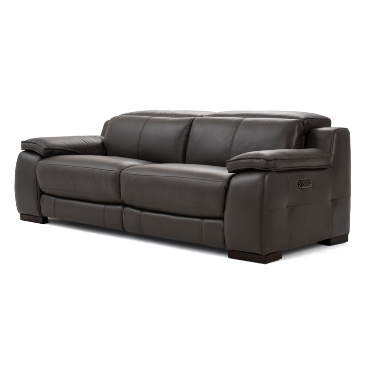 Nova Leather Reclining Sofa Dark Grey