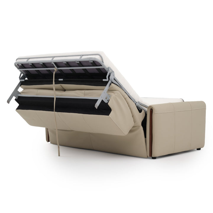 Narita Leather Double Sofa-Bed Beige
