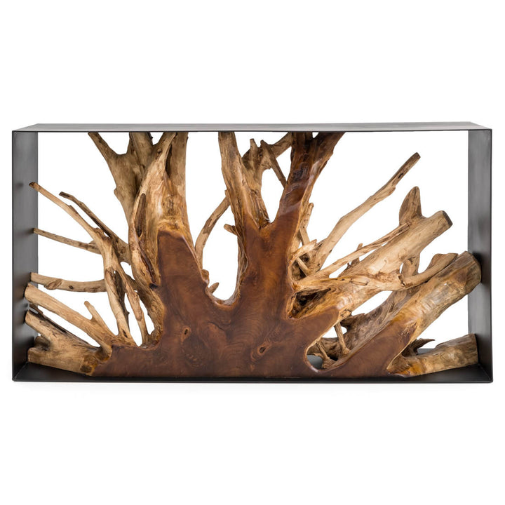 Nilan Wood Console Table Dark Brown