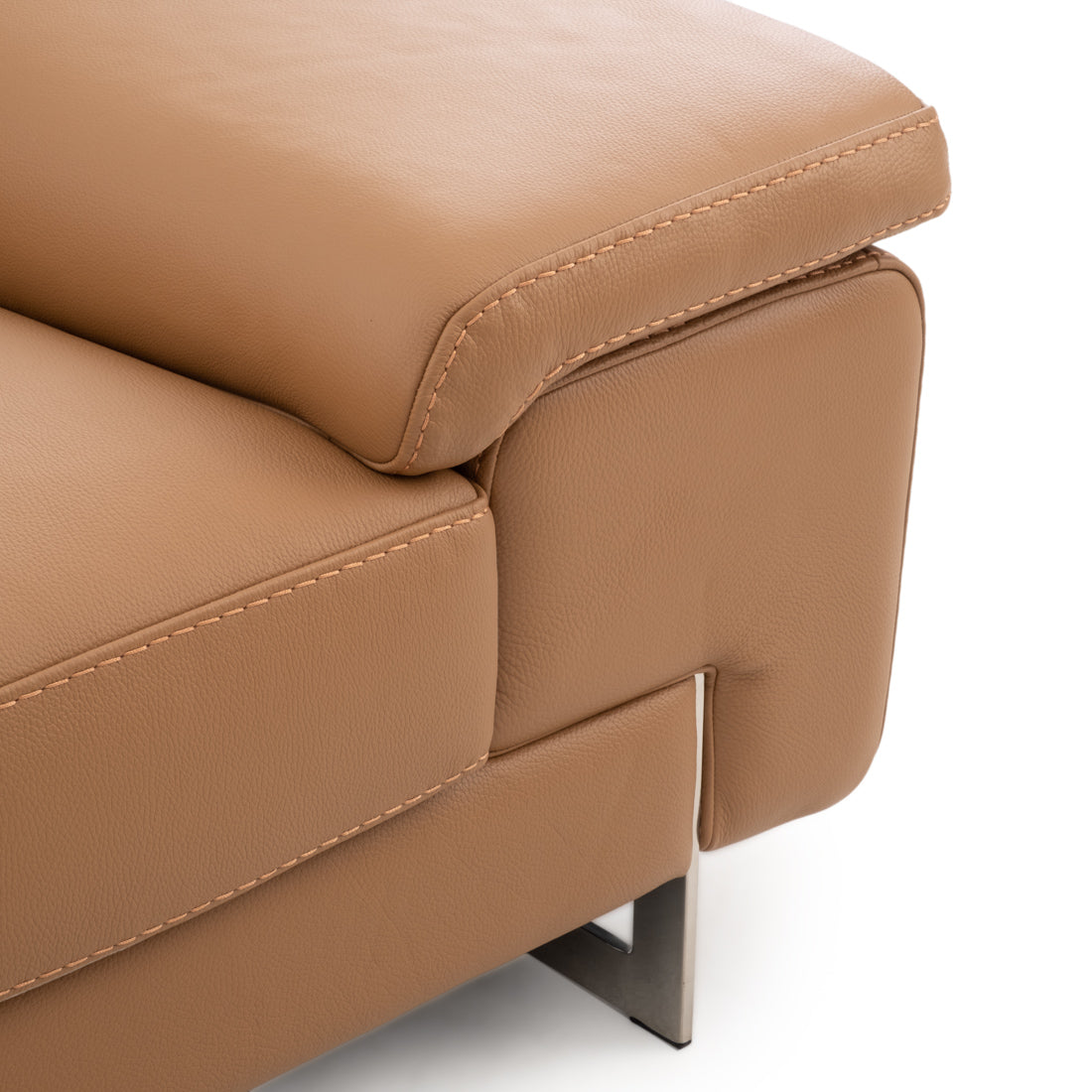 Waller Leather Sectional Sofa Cognac