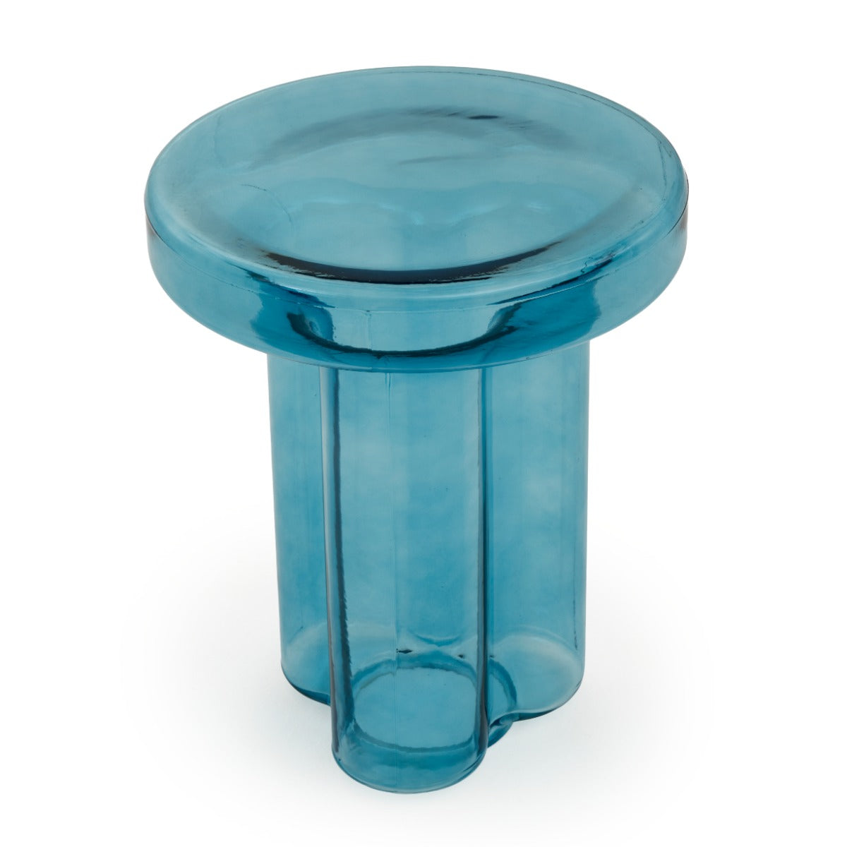 Eira Glass End Table Light Blue