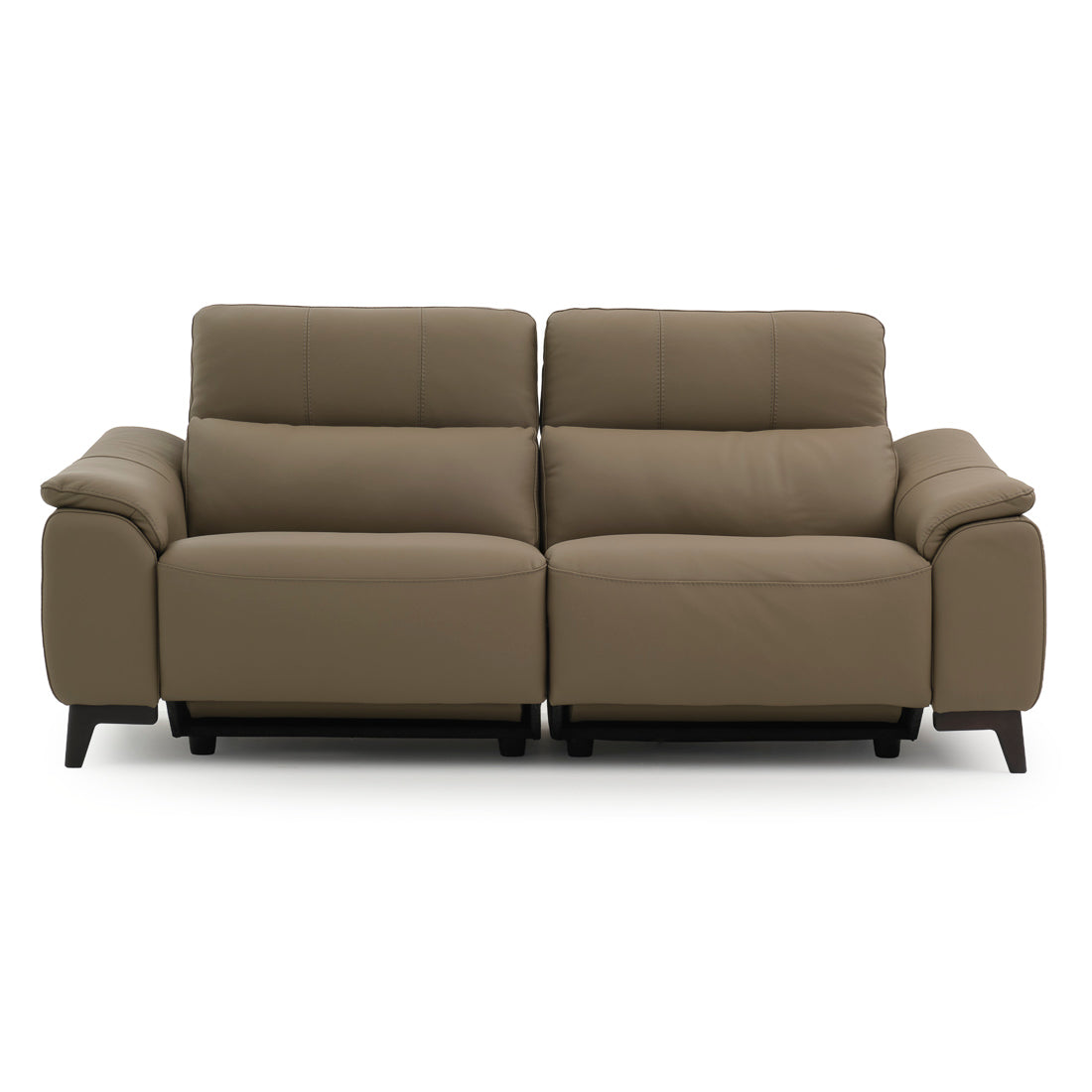Nicola Leather Reclining Sofa Taupe