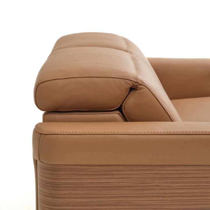 Walida Leather Reclining Loveseat Cognac