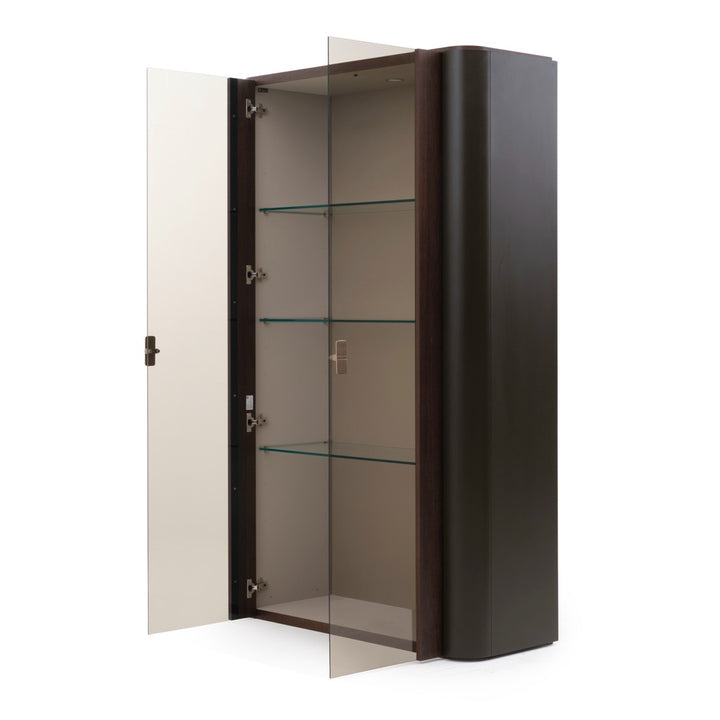 Wadena Glass Curio Dark Brown
