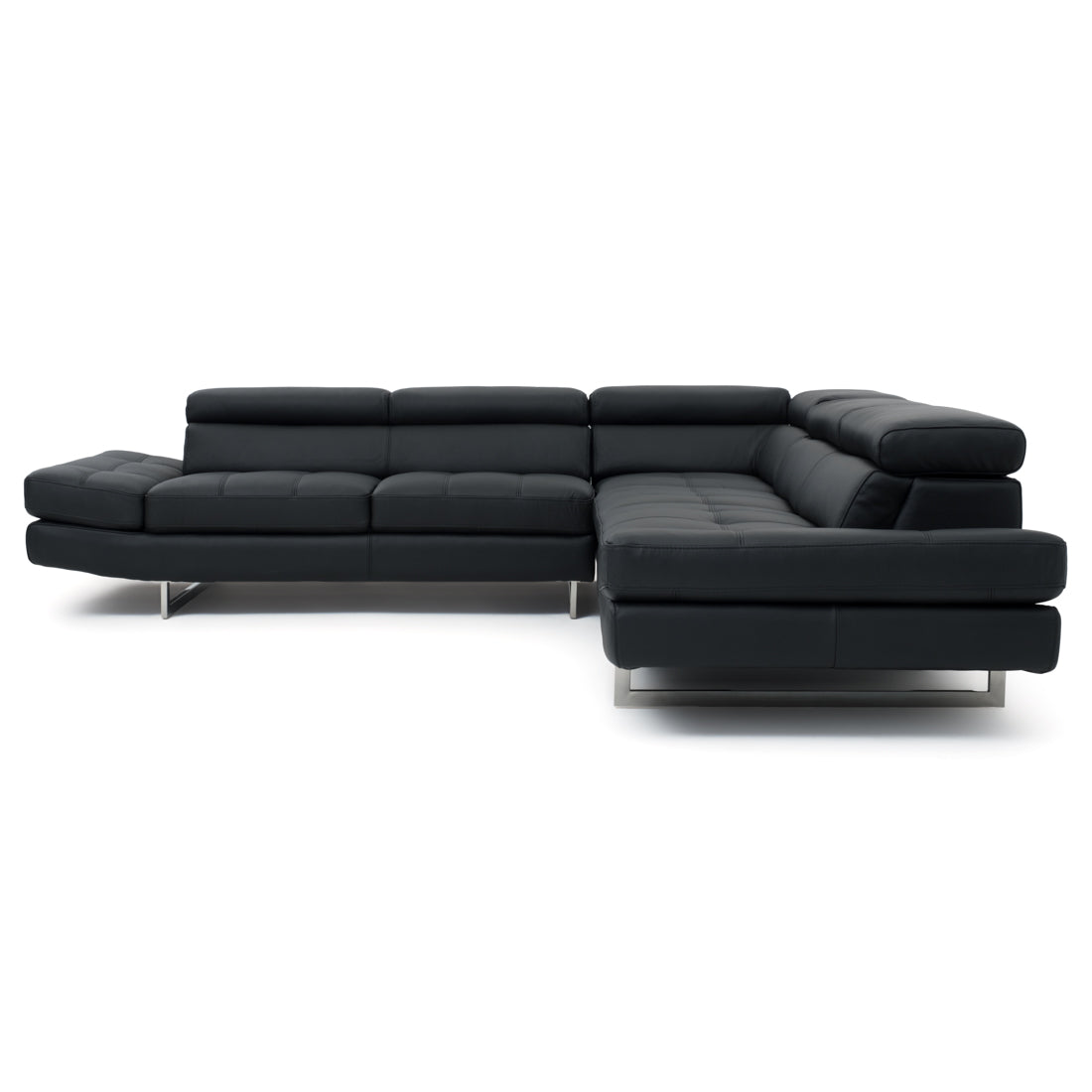 Rockland Leather Sectional Sofa Black