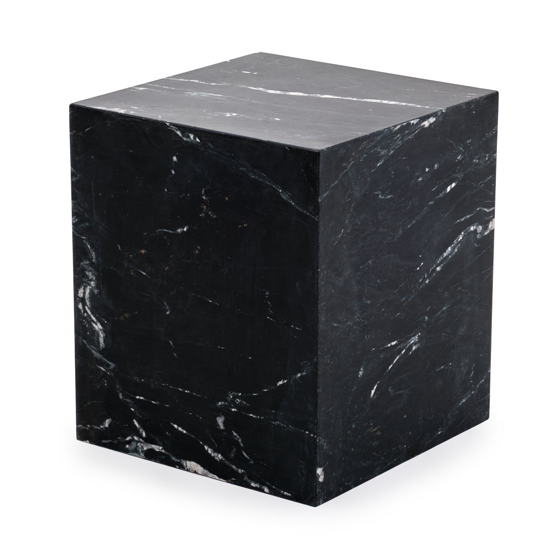 Nabby Marble End Table Black