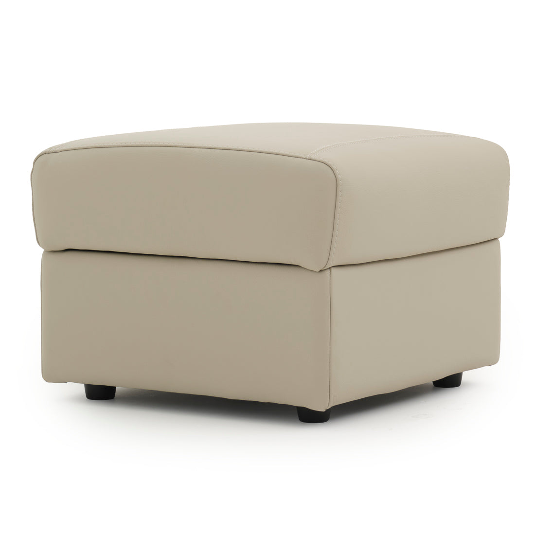 Wessa Leather Ottoman with Storage Beige