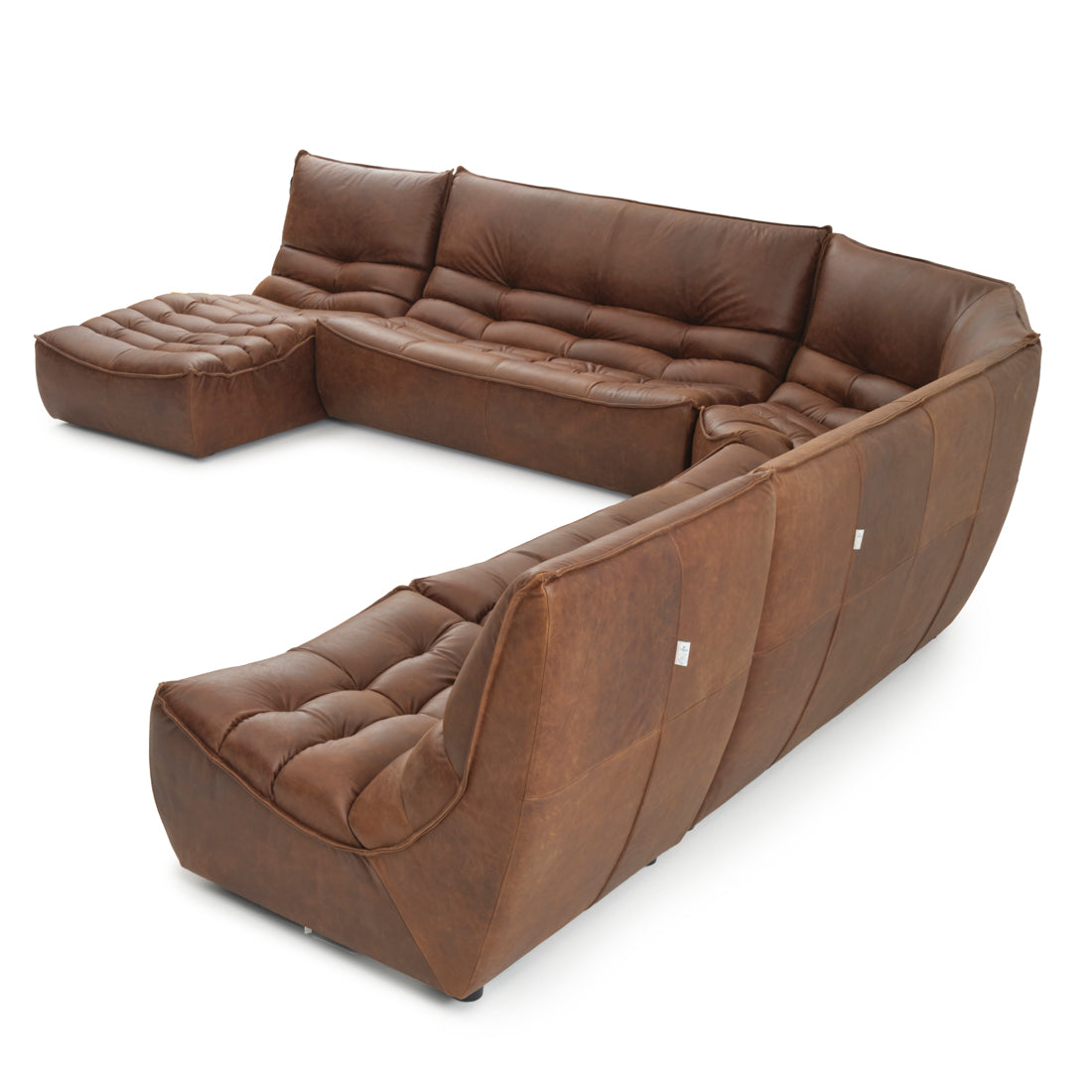 Nesto Leather Modular Set Dark Brown