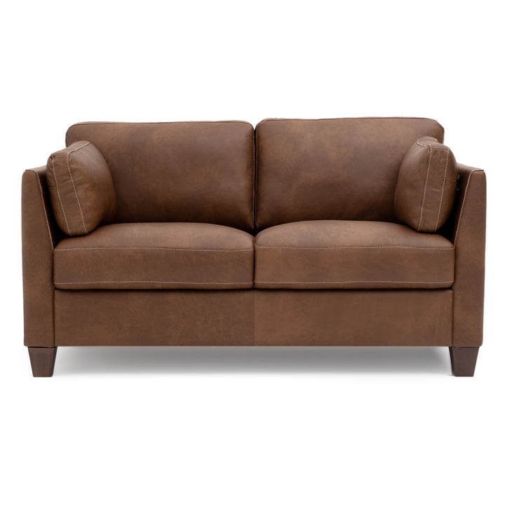 Neal Leather Loveseat Cognac
