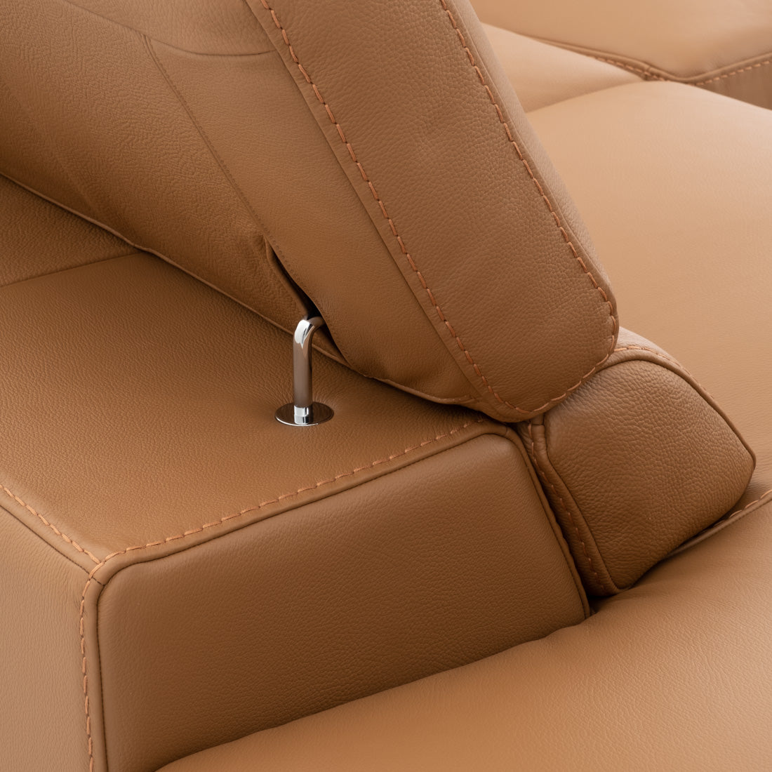 Waller Leather Sectional Sofa Cognac