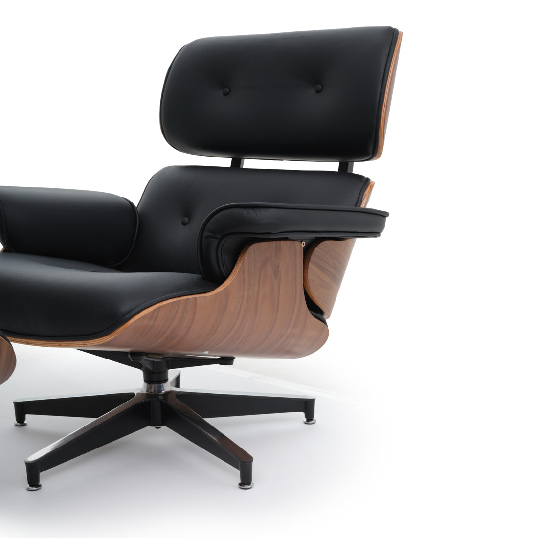 Norena Accent Chair with Ottoman Black