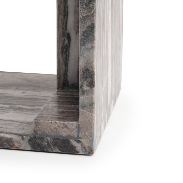 Neville Marble Accent Table Dark Grey