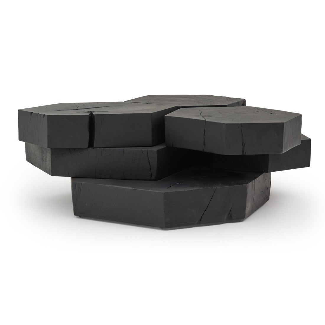 Waver Wood Coffee Table Black