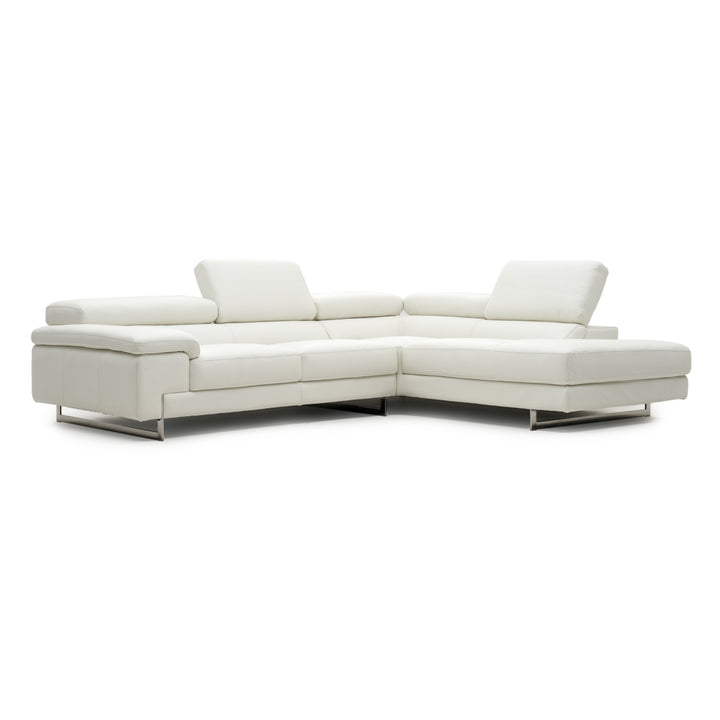 Waller Leather Sectional Sofa White