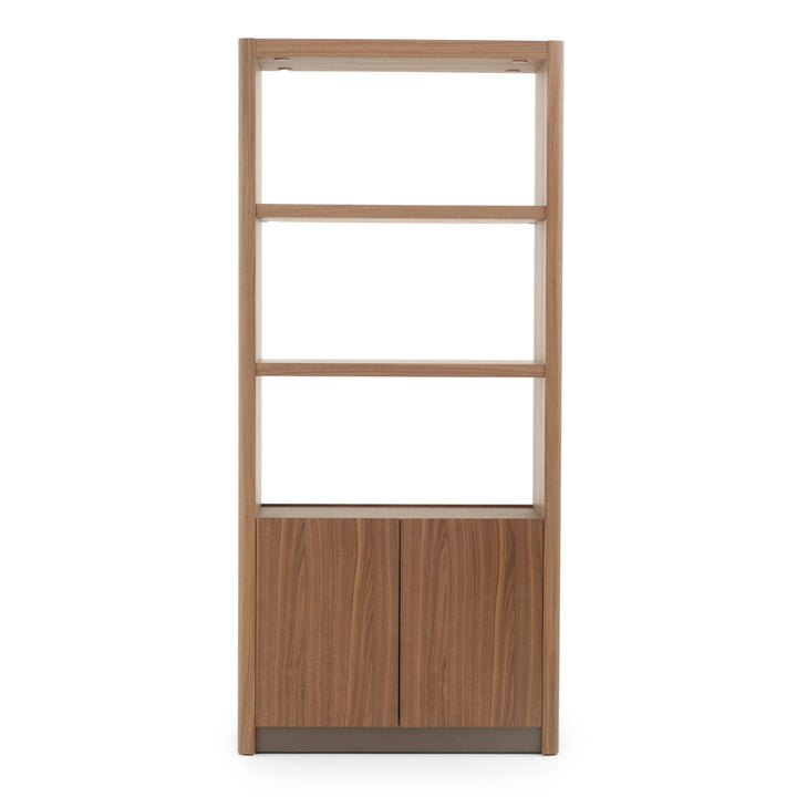 Enza Wood Bookcase Dark Brown