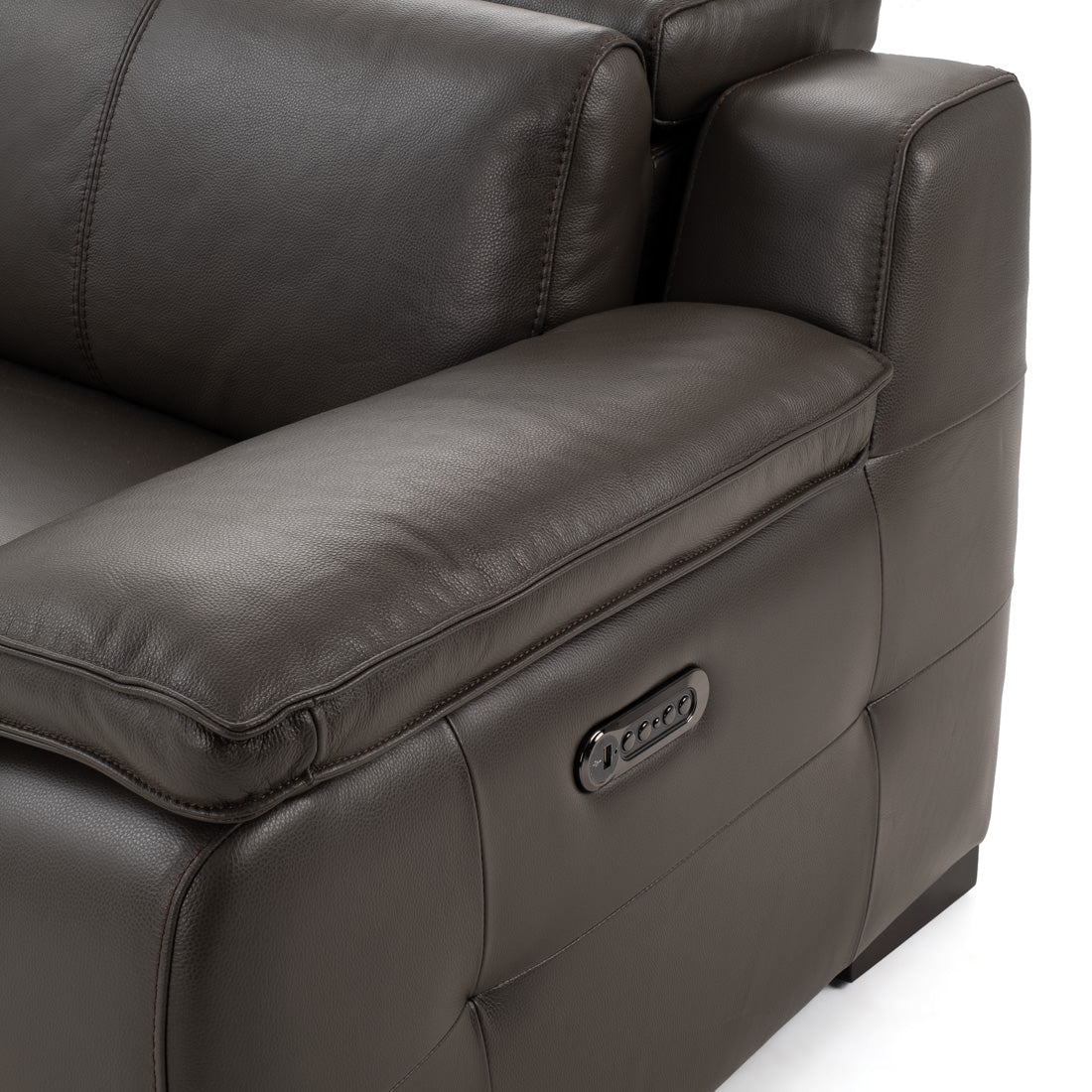 Nova Leather Reclining Sofa Dark Grey