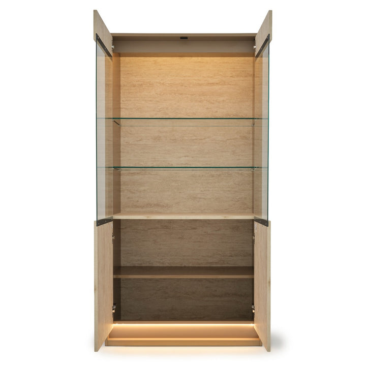 Nunzia Glass Curio Beige