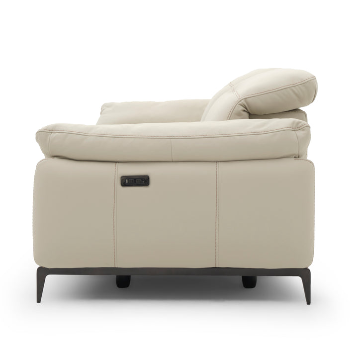 Wakely Leather Reclining Loveseat Beige