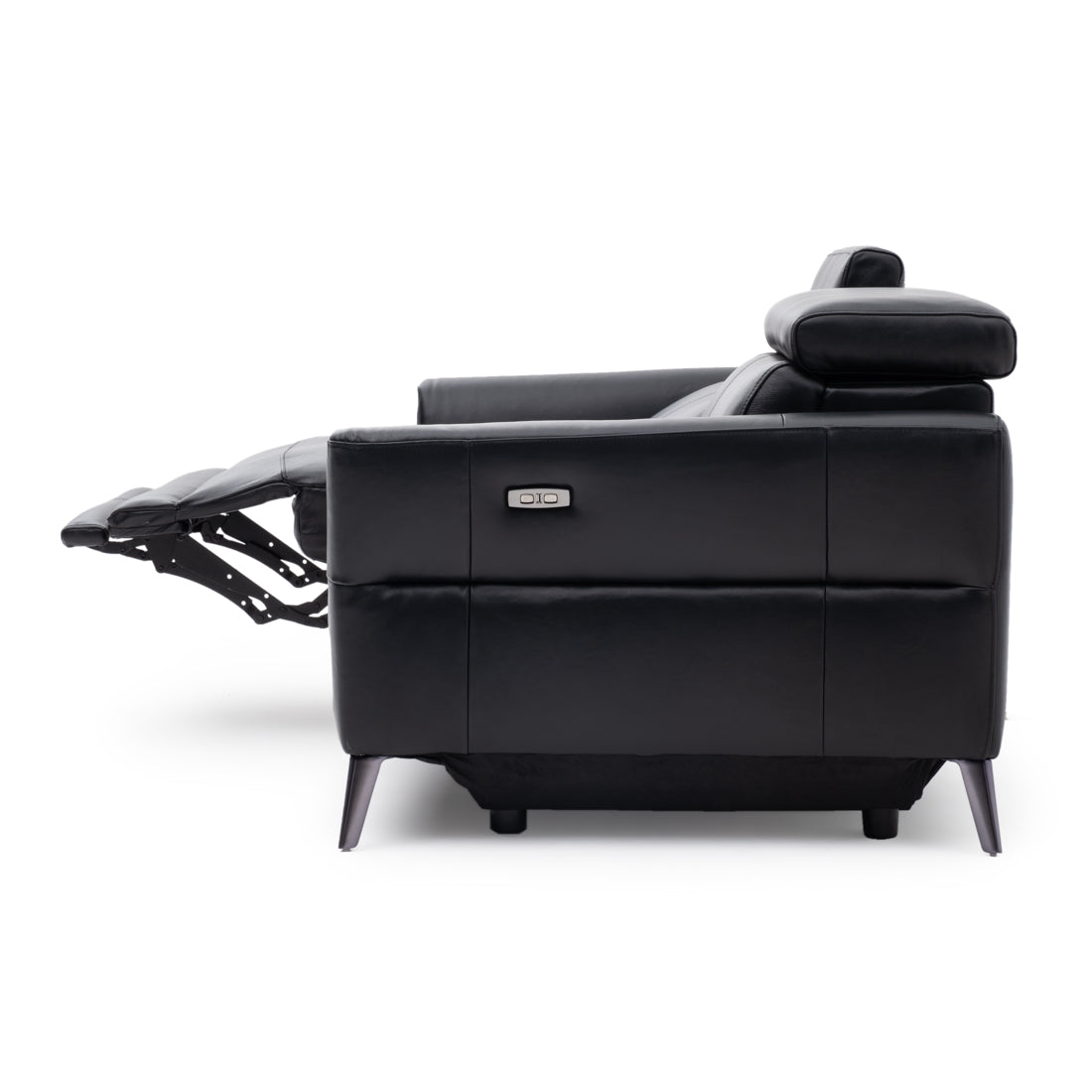 Westlyn Leather Reclining Sofa Black